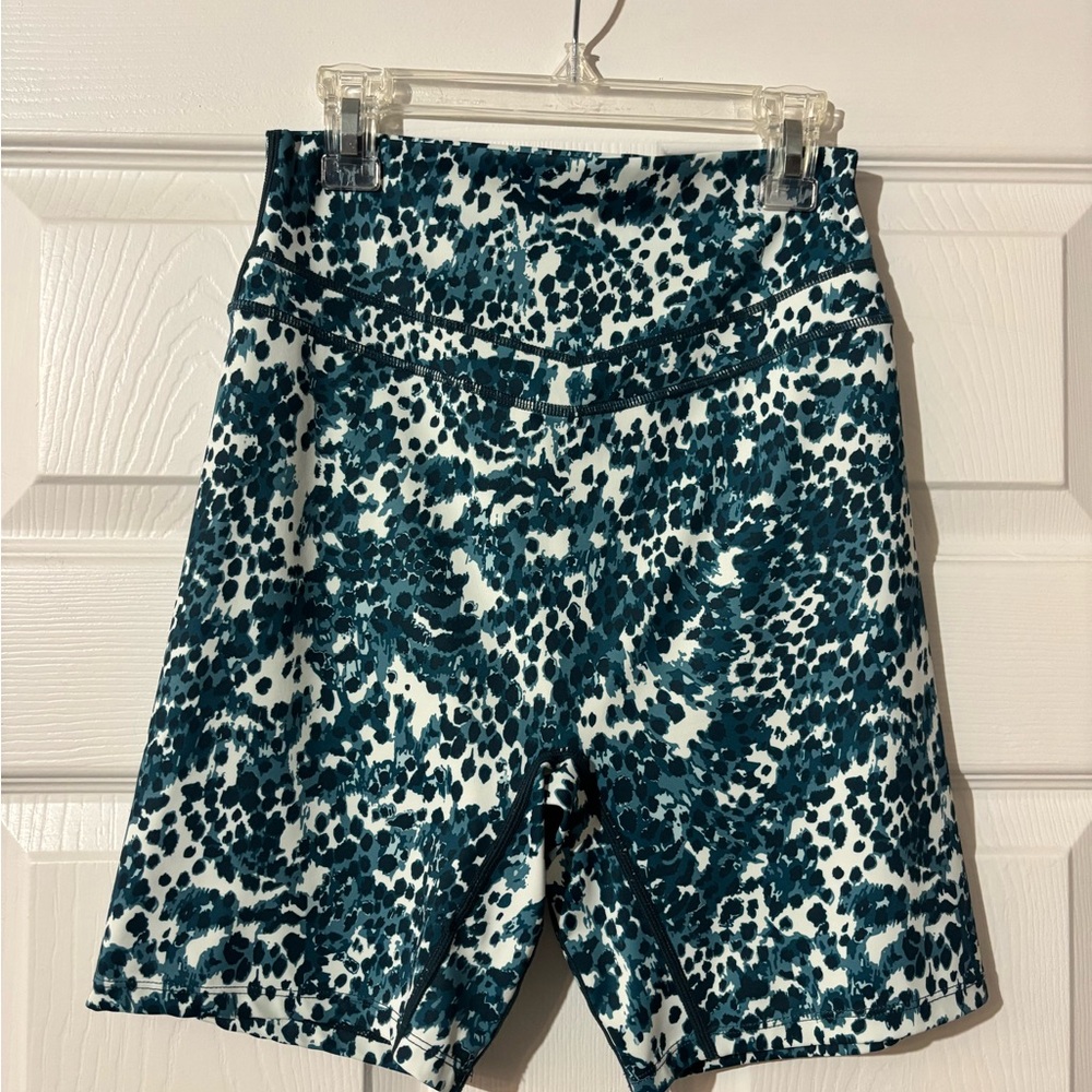 Women's Teal Patterned Bike Shorts